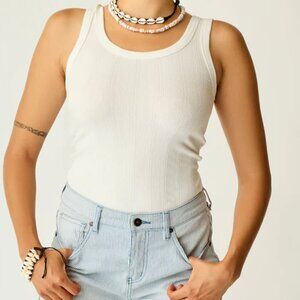 Ever Tank Pointelle knit fitted tank top